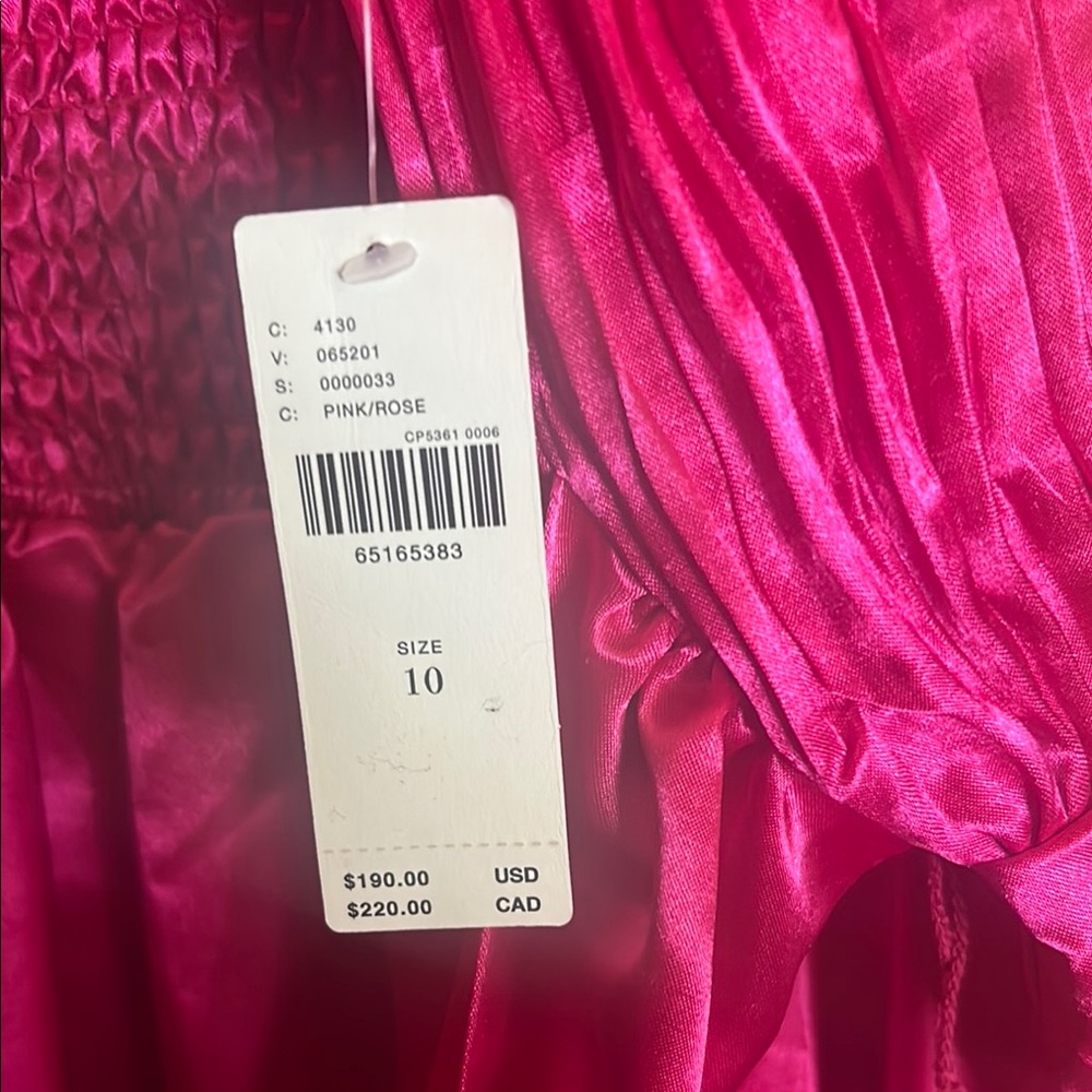 Anthropologie (NWT) HOT Pink Satin Bow statement Dress- - Picture 3 of 11